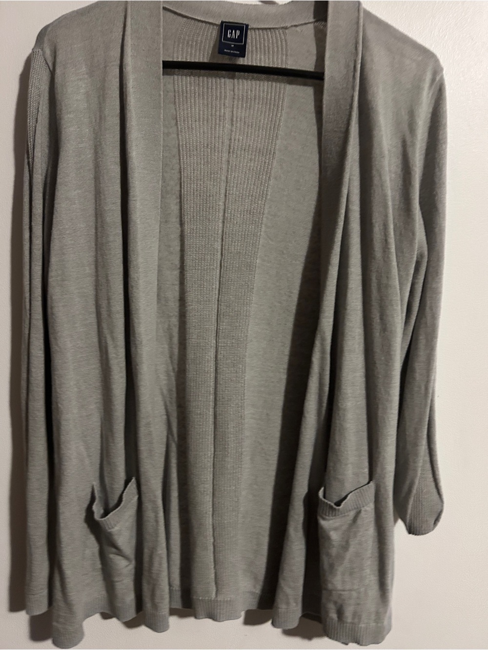 GAP Light Gray Open-Front Women's Cardigan